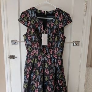 Embroidered Cactus Cocktail Dress